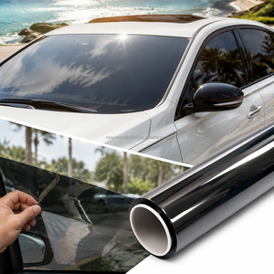 Film teinté pour vitres de voiture anti-UV, noir foncé, CS01 VLT 01%, certifié CE RoHS, film solaire nano pour la confidentialité des fourgonnettes - Product Image 2
