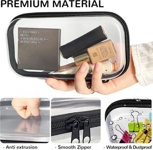 Sac de rangement portable de voyage en PVC transparent avec fermeture éclair, personnalisable avec logo, pour blocs de construction, puzzles, cosmétiques et maquillage – Vente en gros - Product Image 5