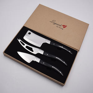 Ensemble de couteaux à fromage <span class=keywords><strong>Laguiole</strong></span> 3 pièces de haute qualité, prix direct <span class=keywords><strong>usine</strong></span>, acier inoxydable, lame fixe, manche en bois - Product Image 5