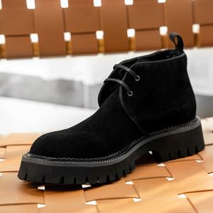 Nouvelle Arrivée 2025 – Bottines de Travail Décontractées Confortables pour Hommes à Bout Épais avec Talon Élevé en Daim et Cuir de Veau - Product Image 1
