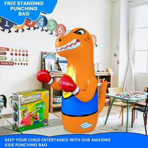 Inflatable Orange Dinosaur <b>Punching</b> <b>Bag</b> for Kids Indoor and Outdoor Play Ages 3+ - Product Image 5