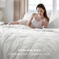 Ensemble de literie 7 pièces, ensemble de couette et de draps, microfibre ultra-douce avec alternative au duvet, drap-housse à poche profonde, certifié OEKO-TEX