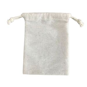 Pochette en tissu de coton et de lin écologique personnalisable, petite, avec cordon de serrage, sac cadeau avec logo imprimé sur mesure - Product Image 4