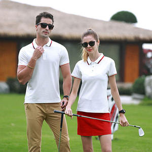 T-shirt en coton bleu marine Chemises polo personnalisées pour hommes avec logo brodé - Product Image 6