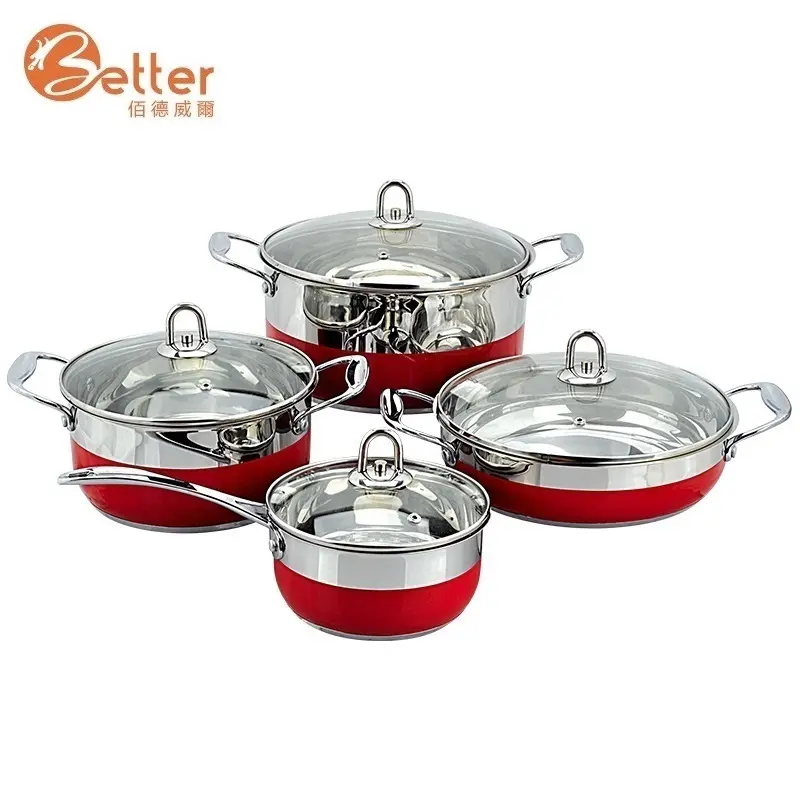 New Home Pots Stainless Steel Luxury Cook Ware Set Cookware Set for Kitchen