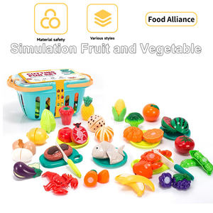 ラッキー・トイズ カスタマイズごっこ遊びキッチン 食材カットフルーツ野菜おもちゃセット 子供用プラスチック製シミュレーション食品カットおもちゃ - Product Image 2