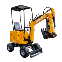 Miniexcavadora de Ruedas HT-10L de 1 Tonelada de Venta Directa de Fábrica HIGHTOP, Excavadora Compacta con Ruedas, Máquina Hidráulica