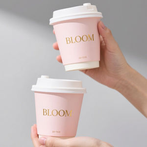 Impresión personalizada de fábrica LOGO Diseño al por mayor 8 12 oz Taza para bebida caliente Taza de café de papel desechable de doble pared individual con tapa - Product Image 4