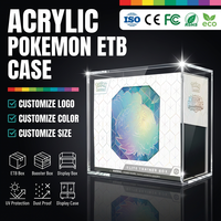 Boîte de présentation ETBOX Booster avec couvercle magnétique renforcé et protection acrylique pour le rangement et la présentation des cartes Pokémon