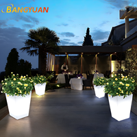 LED Glowing Garden Flower Pot Waterproof led flower pot Vase Balcon Patio Outdoor Lighting Furniture Hall Lawn Lights