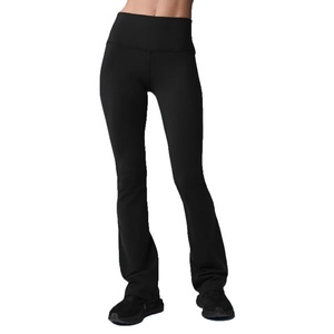 Leggings de yoga pour femmes, taille haute, élastiques, respirants, antibactériens, écologiques, à motif écossais en bambou, personnalisables, vente en gros OEM - Product Image 1