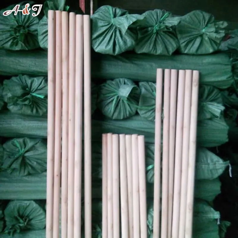good quality 2 times polishing 22mm diameter wood broom stick handle natural eucalyptus wood