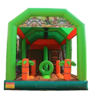 Vendita calda pastello Mini buttafuori castelli di salto scivolo all'aperto casa di rimbalzo gonfiabile per i bambini giocano al parco