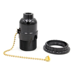 <span class=keywords><strong>E26</strong></span> Phenolic Bakelite Threaded đèn ổ cắm với kéo chuỗi vít phong cách giữ đèn & cơ sở - Product Image 6