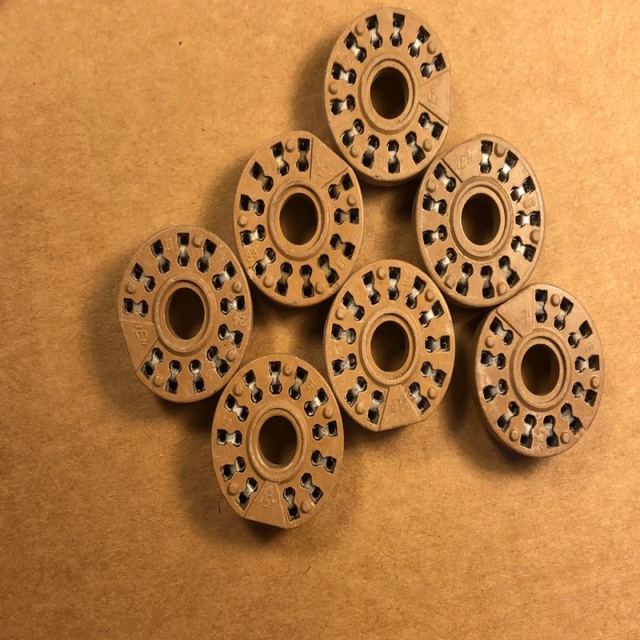New Original Ready Stock 8 NOS Vintage 12-Pin Compactron Vacuum Tube Sockets Ham Radio Amplifier Brown