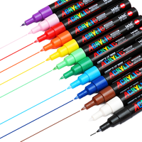 Ensemble de marqueurs à peinture acrylique personnalisés, pointe fine, stylos à dessin sur tissu, 24 couleurs, marqueurs artistiques pour la peinture des enfants