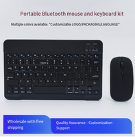 Keyboard Gunting Mini untuk iPad/Tablet untuk Set Keyboard dan Mouse Nirkabel yang Dapat Diisi Ulang