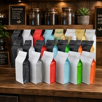 Sacs d'emballage pour café réutilisables personnalisés Packfortune avec logo imprimé numériquement en couleur, avec valve et fermeture éclair