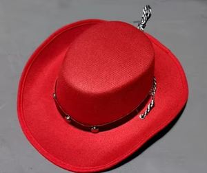 Sombrero de vaquero occidental para niños, sombreros de vaquero de fieltro con cordón ajustable para fiesta de cumpleaños de vaquero, sombrero de Panamá - Product Image 5