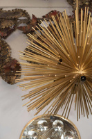 Plafonnier Sputnik italien fin du 20e génération, lustre en laiton massif, petit mais délicat pour maison