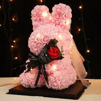 Nouveauté : ours en peluche rose éternelle, rose en PE, lapin, boîte cadeau, cadeau pour la Saint-Valentin, rose faite à la main, cadeau pour la fête des mères