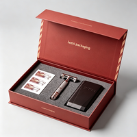 Boîte cadeau de rasoir pour homme avec logo personnalisé, boîte en carton argenté de luxe, emballage pour lame de rasoir