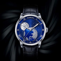 Montre planète lune personnalisée grande marque Montres-bracelets étanches personnalisées Montre mécanique chronographe pour hommes