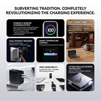 Chargeur mural GaN ToW en gros avec affichage intelligent IA, adaptateur secteur pour ordinateur portable et téléphone, chargeurs et adaptateurs avec prises US, UK, EU