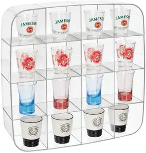 Wall Mount Display Organizer Holder - 16 Compartments - Protect, Store and Show Off Small Collectibles, Figurines