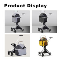 Poussette de luxe pliable pour chien avec chariot de transport détachable Poussette pour animal de compagnie de petite et moyenne taille pour chat et chien