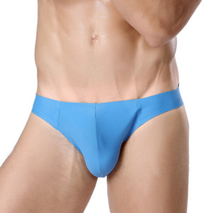 Slip <span class=keywords><strong>Boxer</strong></span> senza cuciture traspiranti in seta di ghiaccio intimo da uomo di fascia alta slip da uomo di un pezzo - Product Image 4