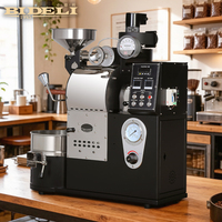 Torréfacteur à café professionnel Bideli 1kg 2kg, machine à torréfier les grains de café à double tambour, gaz et électrique
