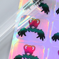 Étiquettes autocollantes holographiques laser personnalisées, imperméables, résistantes à l'huile, durables, en papier synthétique brillant, pour préservatifs liquides