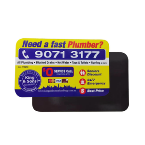 Fabricant d'aimant de réfrigérateur personnalisé Services d'électricien et de plomberie locaux Promotion Impression magnétique de cartes de visite - Product Image 3