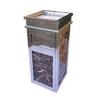 Poubelle en marbre pour le hall de l'hôtel avec conception de cendrier vertical en acier inoxydable et fonction de collecte des déchets d'écorces de fruits