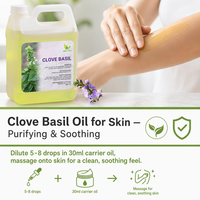 Huile Essentielle de Clou de Girofle et de Basilic Pur Naturel Biologique en Vrac pour Parfums, Bougies, Savons, Ingrédient Cosmétique OEM, Fourniture d'Usine