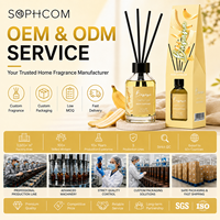 Collection de diffuseurs à bâtonnets 100 ml sous marque privée, huile parfumée florale fruitée avec flacon en verre pour marques de décoration intérieure