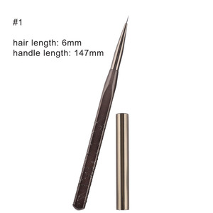 Pinceau à ongles en gel noir à manche carré, design floral, pour dessin de lignes et détails, peinture, manucure, salon, pinceaux professionnels - Product Image 6