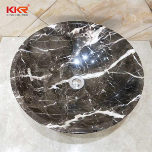 KKR liso pulido de mármol de Carrara disipador buque nacional de mármol marrón <span class=keywords><strong>cuenca</strong></span> - Product Image 4