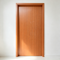 Puerta Exterior Insonorizada de Madera Maciza de Teca de Alta Calidad, Diseño Moderno para Sala de Estar, Acabado con Vetas de Madera Natural
