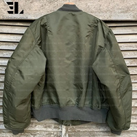 Blouson Bomber MA-1 LARSUR personnalisé en satin et nylon, matelassé, doublé, tactique, utilitaire, court, pour pilote de vol, type doudoune