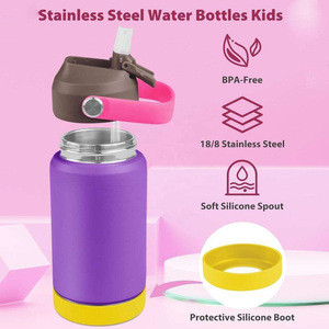 Custom Logo Stainless Steel 12oz Kids Water <strong>Bottle</strong> with Straw Lid Thermal Insulated <strong>Childrens</strong> Hot Water <strong>Bottle</strong> for School Sports - Product Image 4