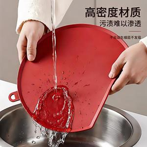 Half Round Chopping Block <b>Plastic</b> Dual Side <b>Kitchen</b> Cutting Board With Hanging Hole For Easy Storage - Product Image 4