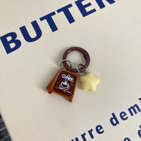Porte-clés Étoile Mignonne pour Café, Breloque de Sac pour Filles, Pendentif Dessin Animé pour Meilleure Amie