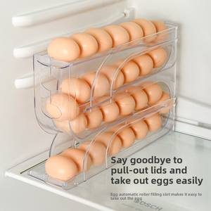 Egg <b>Rolling</b> Storage <b>Box</b> Fridge Side Door Egg Holder Special Egg Organizer <b>Tool</b> Plastic Material Home Goods - Product Image 5
