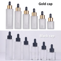 Flacon Compte-Gouttes en Verre Blanc Givré pour Huile Essentielle, Flacon en Verre Transparent avec Compte-Gouttes pour Sérum et Emballage Cosmétique