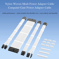 Set Kabel Ekstensi OEM 18AWG Nylon Braided Mesh 4-Piece 24Pin Motherboard 4+4Pin CPU 6+2 Kartu Grafis