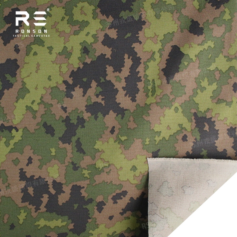 M05 Finnish Woodland Camouflage 1000D Nylon Cordura Fabric Durable Tactical Gear Sportswear with NIR IRR PU Coating Stripe Style