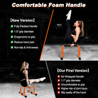Barres de Push-up et Parallettes de 12 pouces avec Poignées en Mousse Entièrement Revêtues, Équipement de Stand-up Plié Anti-oscillation pour Entraînement de Force à Domicile
