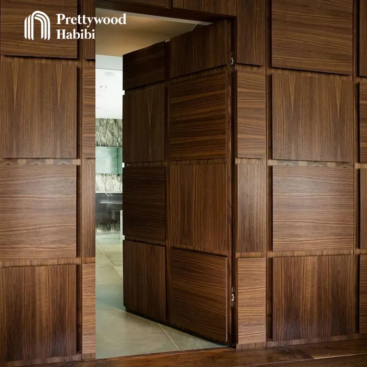 Pretty wood American Hotel Gästezimmer Interieur Modernes Design Versteckte Holztür mit Full Set Custom Wall Panel